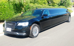 black limo outside winery